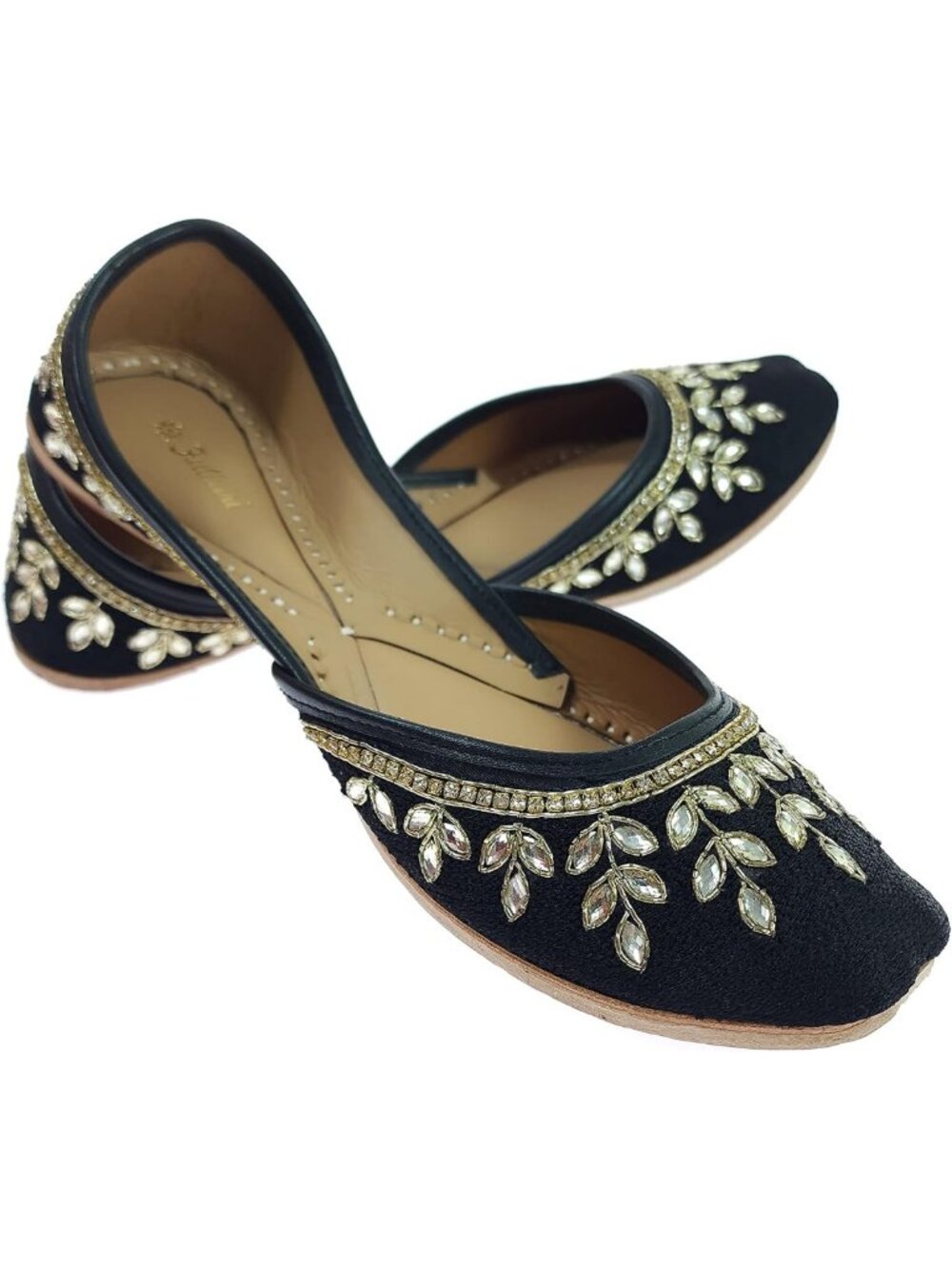 Genuine Soft Leather Embroidered Juttis | Bite-Free Punjabi Wedding Flats